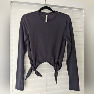 Athleta Samara Side Tie Sweatshirt Sweater Gray / Blue Women's Small